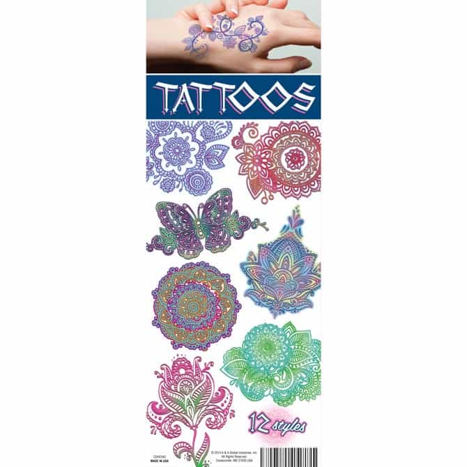 Henna Colors Tattoos In Folders (300Pcs)