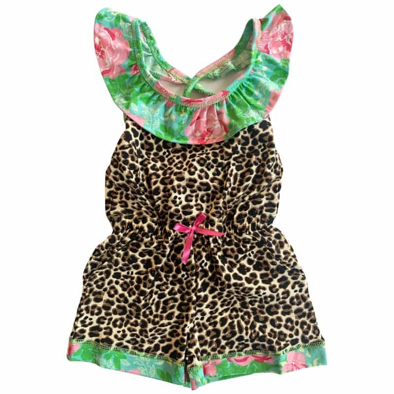 Annloren Girls Leopard Floral Summer Shorts Jumpsuit