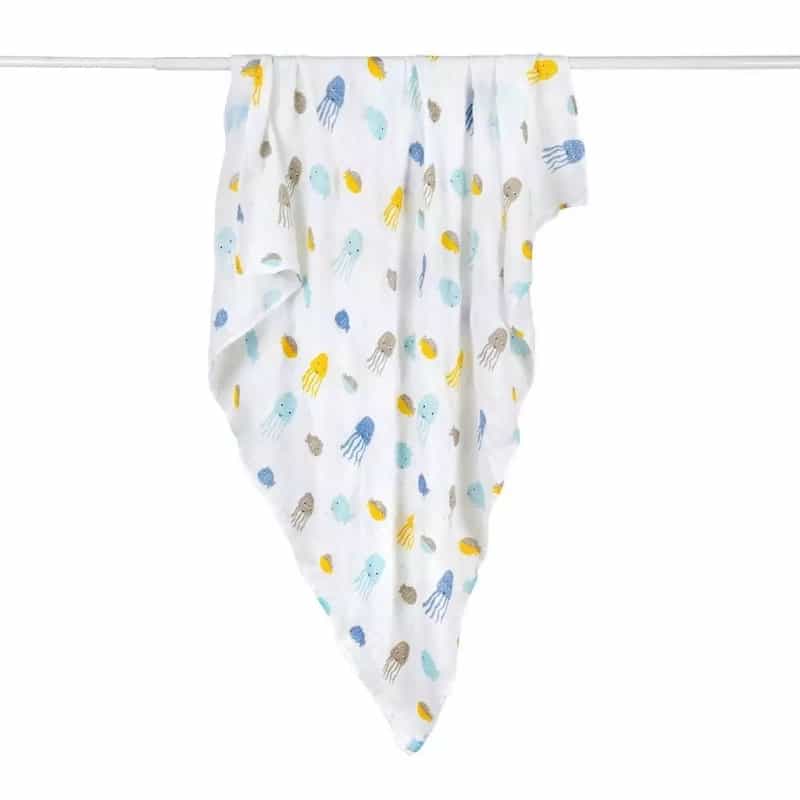 Baby Bamboo Muslin Swaddle Blanket - 3Pack 47X47 Inches Square Nursery Swaddle Blanket Newborn Cotton Receiving Blankets
