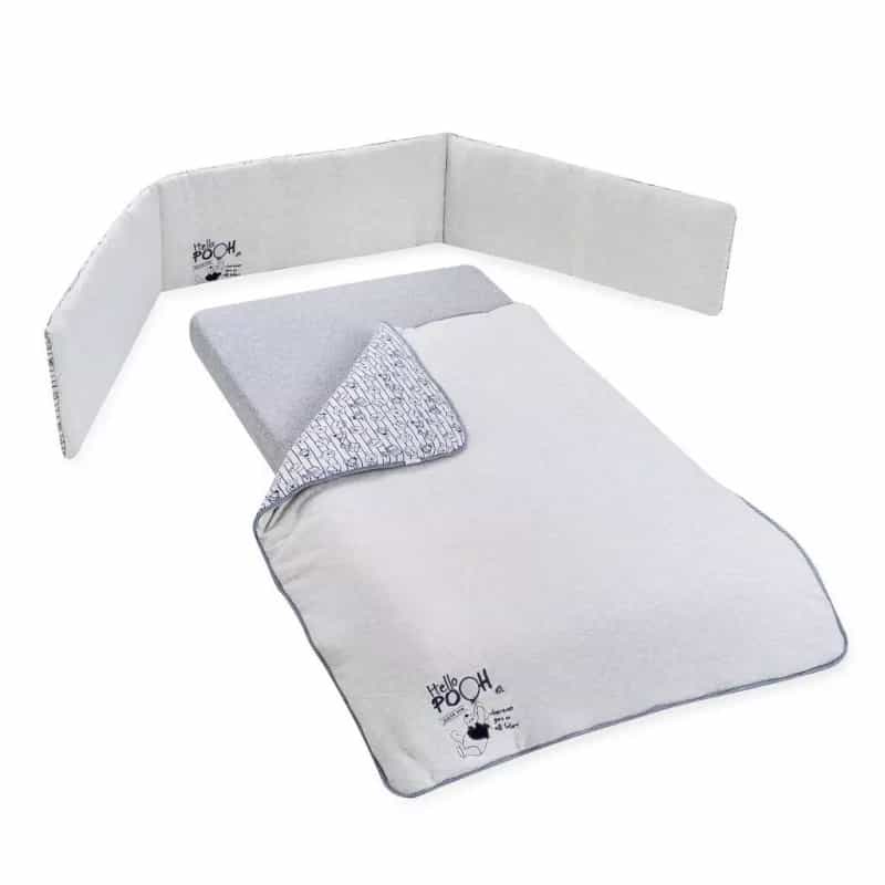 Disney Winnie The Pooh Crib Bedding Gray Hello Cotton 3 Piece Crib Bedding Set