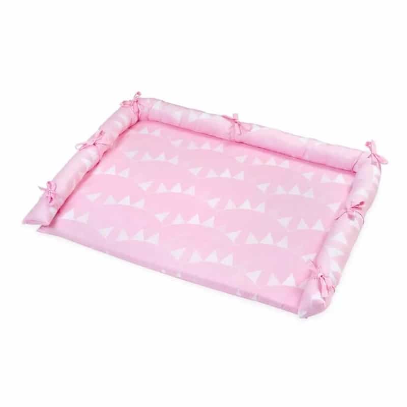 Pink Bunting Flags Embroidery Cotton Changing Pad Covers (Dresser Cover)