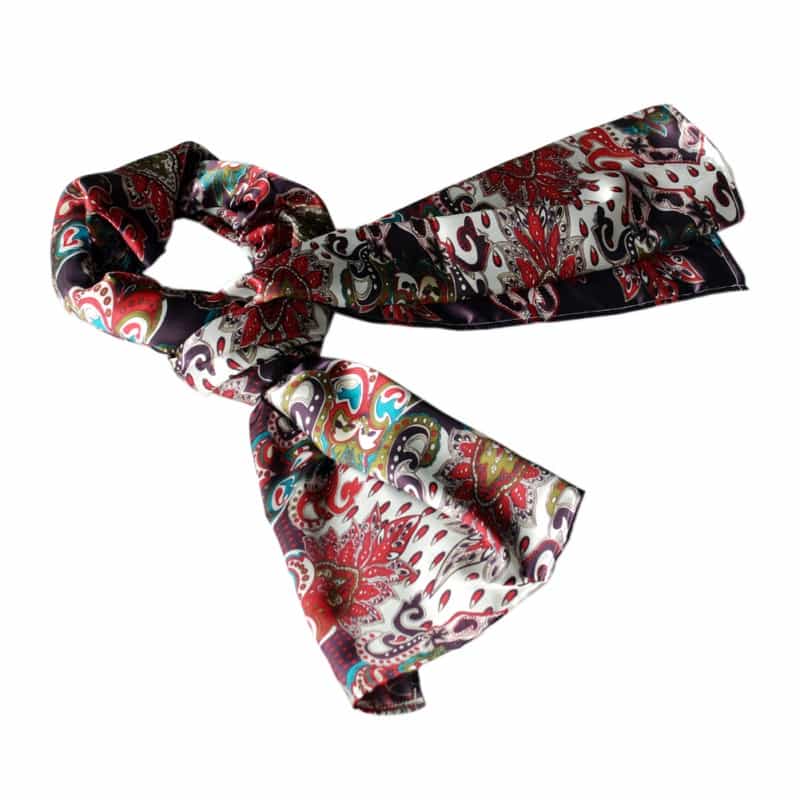 -Blancho Burgundy Distinctive Stylish Paisley Pattern Fashion Soft Silky Scarf/Wrap/Shawl