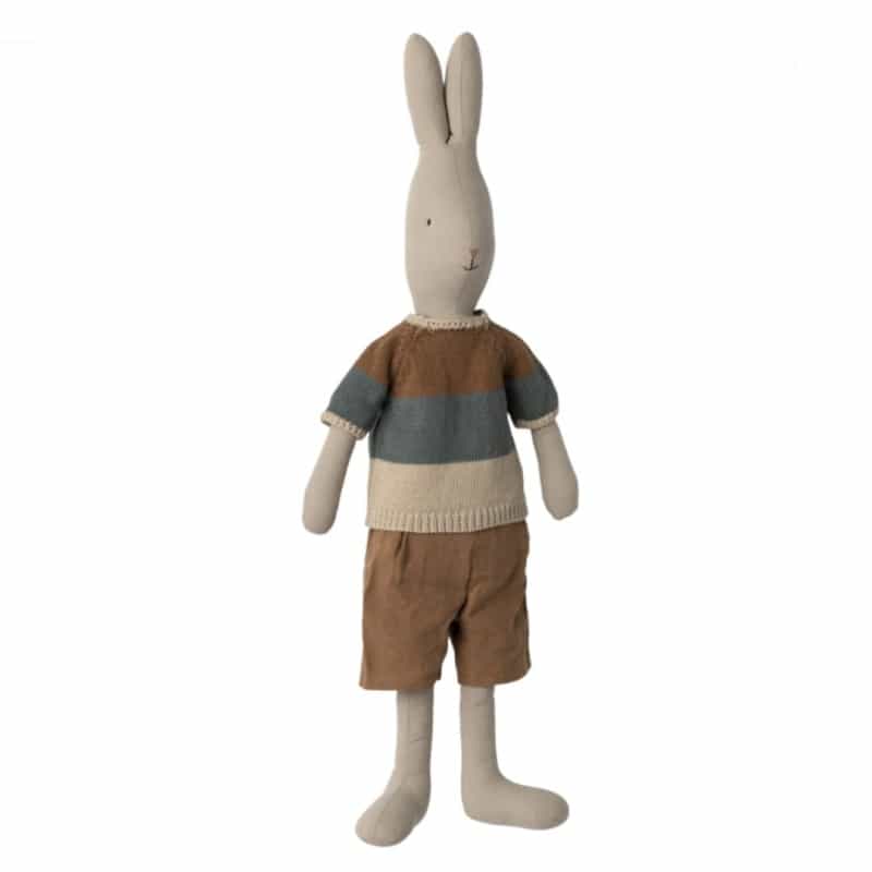 Rabbit In Knitted Shirt And Shorts - Size 4