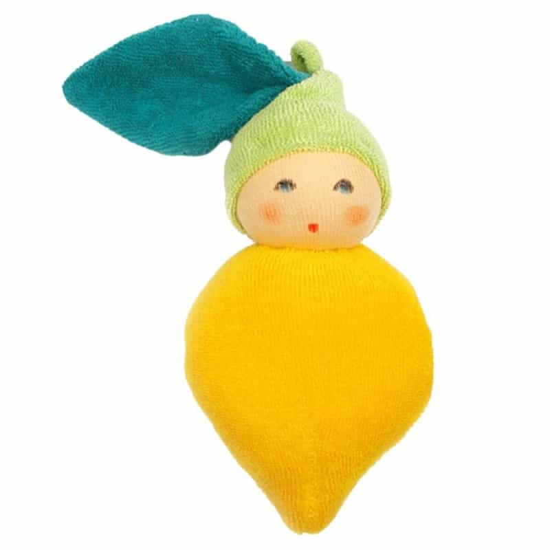 Organic Rattle Doll - Lemon
