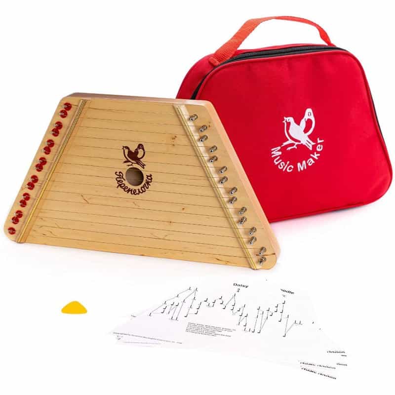 Wooden Zither With Case