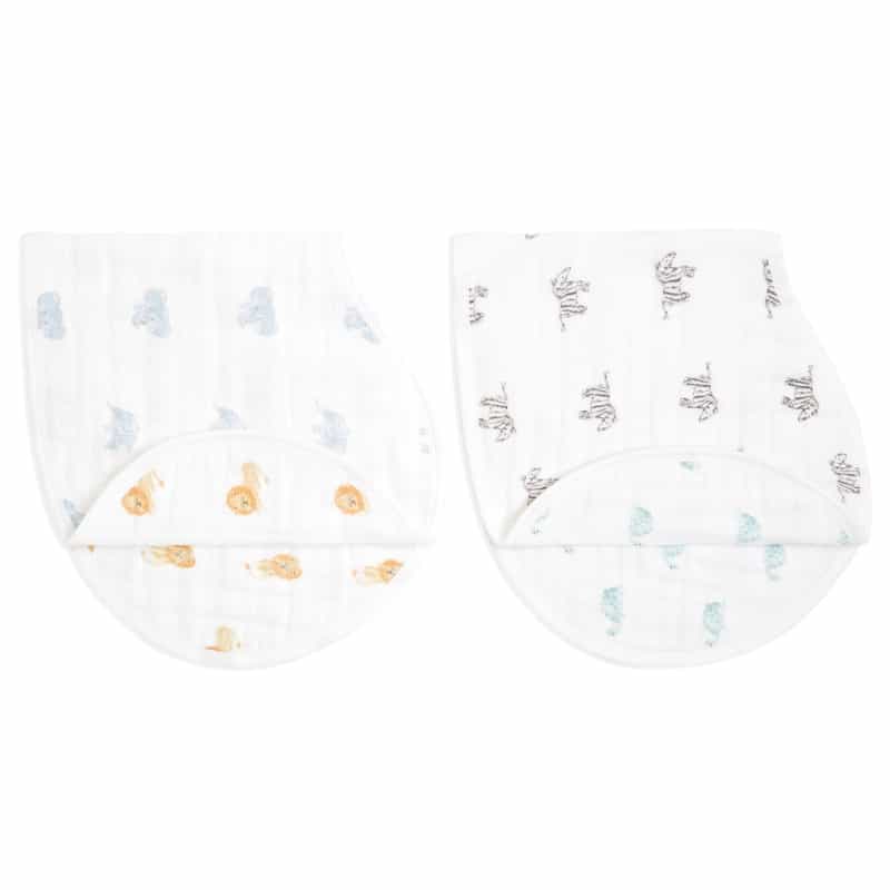 Organic Cotton Muslin Burpy Bibs 2 Pack