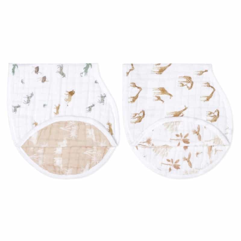 Organic Cotton Muslin Burpy Bibs 2 Pack