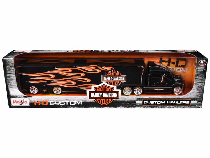Harley Davidson Custom Hauler Trailer Black "Custom Haulers" Series 1/64 Diecast Model By Maisto