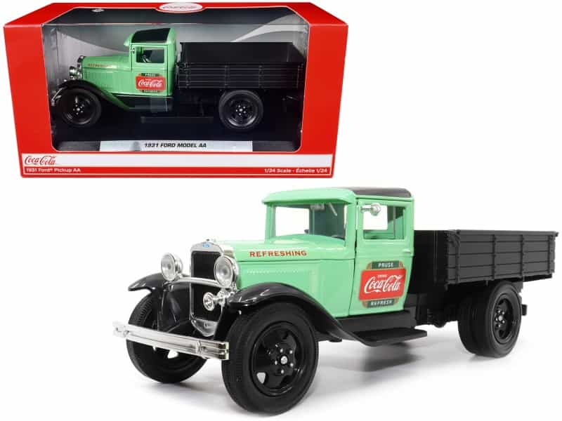 1931 Ford Model Aa Pickup Truck Light Green And Black "Pause. Refresh. Drink Coca-Cola" 1/24 Diecast Model Car By Motor City Classics
