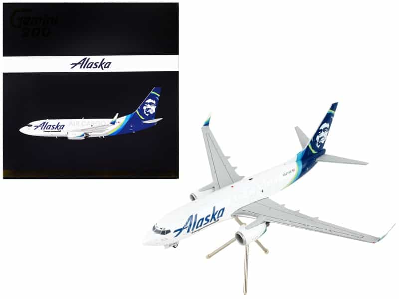 Boeing 737-700Bdsf Commercial Aircraft "Alaska Air Cargo" White With Blue Tail "Gemini 200" Series 1/200 Diecast Model Airplane By Geminijets