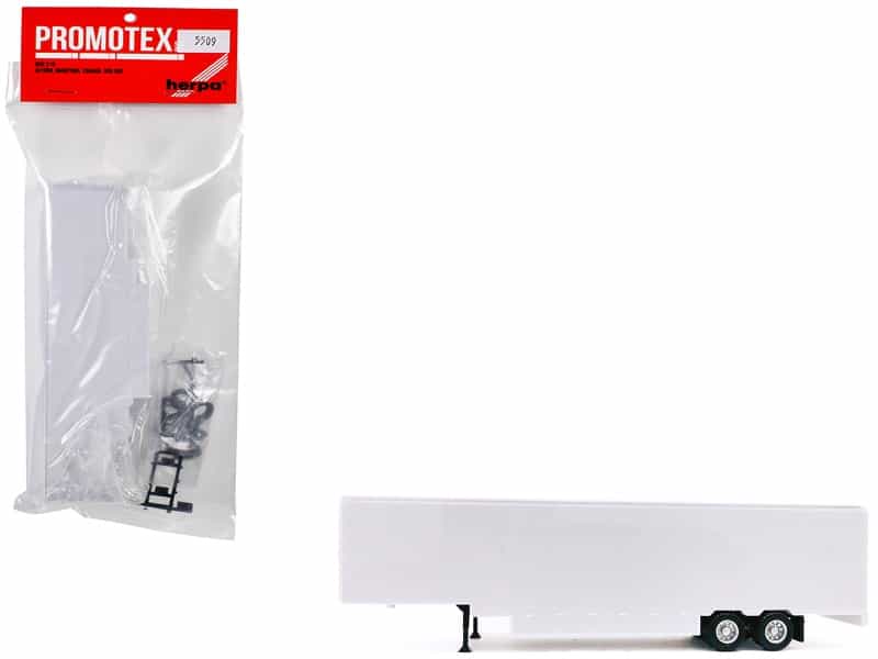 48Ft Moving Van Trailer Light Gray 1/87 (Ho) Plastic Model By Promotex