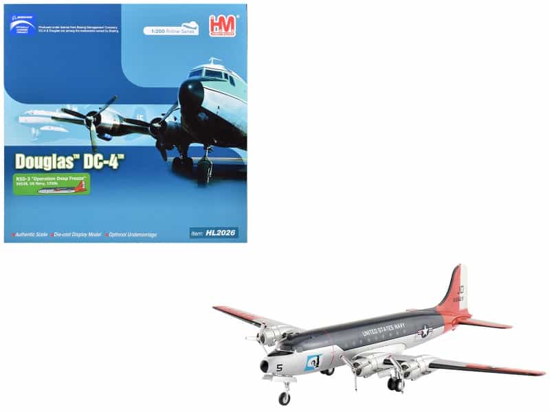 Douglas R5d-3 Skymaster Transport Aircraft "Operation Deep Freeze" (1950S) United States Navy "Airliner Series" 1/200 Diecast Model By Hobby Master