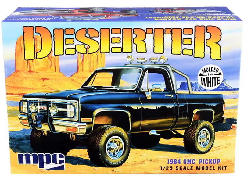 Skill 2 Model Kit 1984 Gmc Pickup Truck (Molded In White) "Deserter" 1/25 Scale Model By Mpc