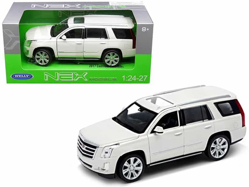 2017 Cadillac Escalade With Sunroof White 1/24-1/27 Diecast Model Car By Welly