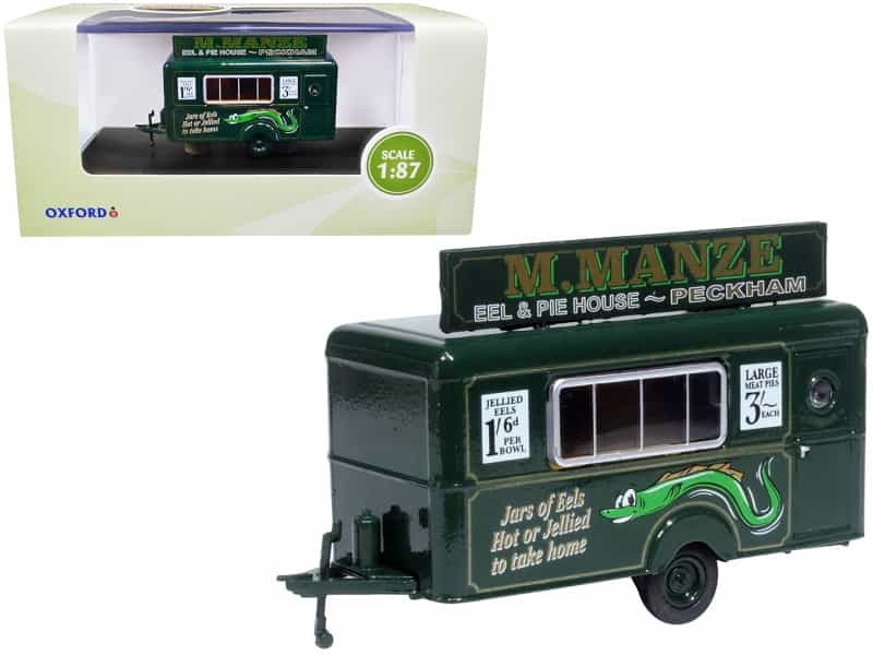 Mobile Food Trailer "M. Manze Eel And Pie House - Peckham" 1/87 (Ho) Scale Diecast Model By Oxford Diecast