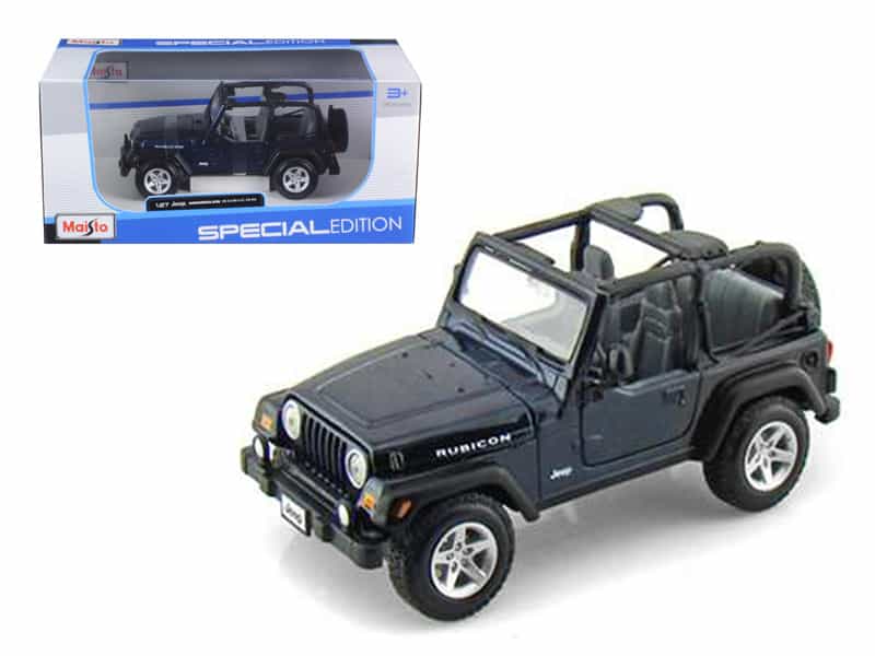 Jeep Wrangler Rubicon Dark Blue 1/27 Diecast Model Car By Maisto