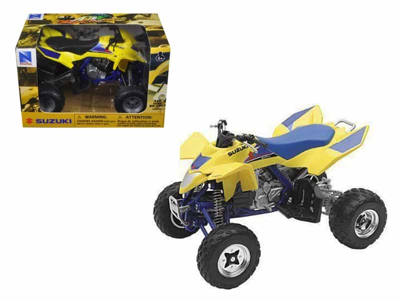 Suzuki Quad Racer R450 Atv Yellow And Blue 1/12 Diecast Model By New Ray