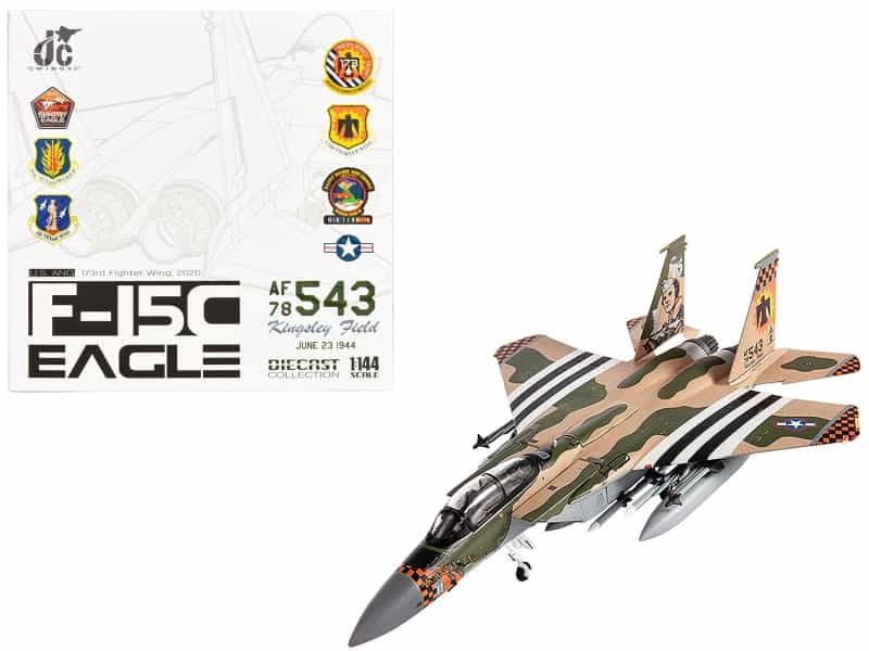 Mcdonnell Douglas F-15C Eagle Fighter Aircraft "173Rd Fighter Wing" (2020) United States Air National Guard 1/144 Diecast Model By Jc Wings