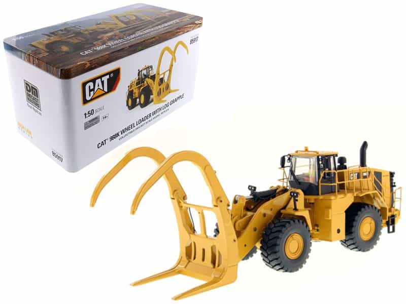 Cat Caterpillar 988K Wheel Loader With Grapple With Operator "High Line Series" 1/50 Diecast Model By Diecast Masters