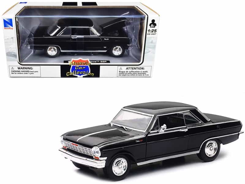 1964 Chevrolet Nova Ss Black "Muscle Car Collection" 1/25 Diecast Model Car By New Ray