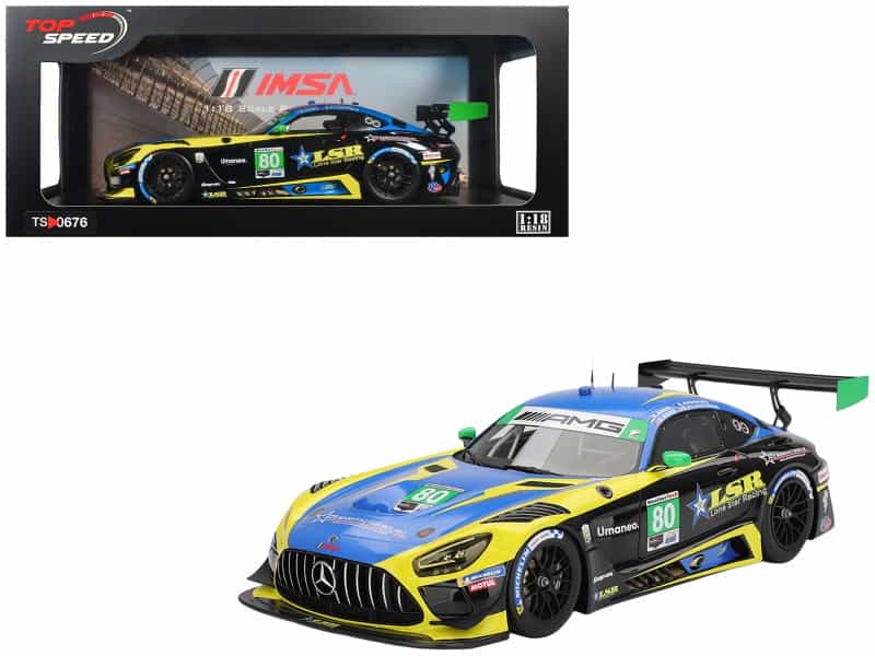 Mercedes-Amg Gt3 Evo #80 Scott Andrews - Ralf Aron - Eric Filgueiras - Dan Knox "Lone Star Racing" Imsa "24 Hours Of Daytona" (2025) 1/18 Model Car By Top Speed