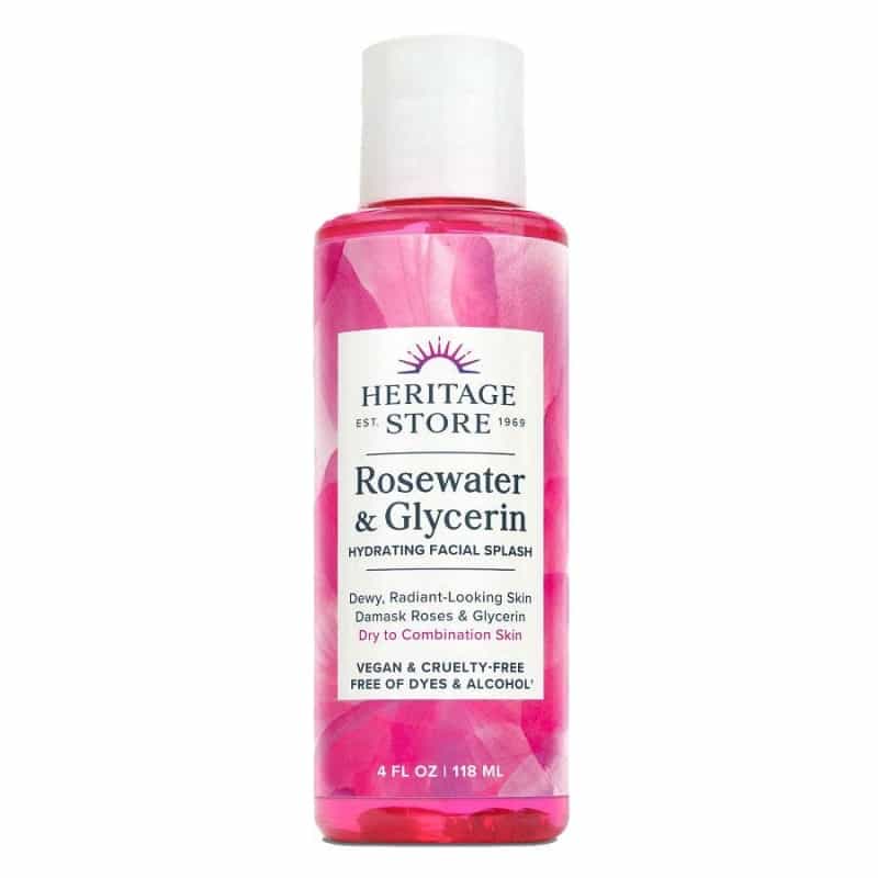 Heritage Store Rosewater & Glycerin Hydrating Facial Splash 4 Fl. Oz