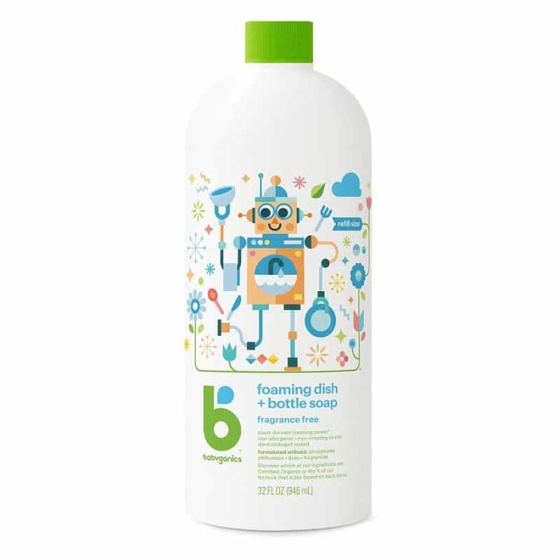 Babyganics Fragrance-Free Foaming Dish & Bottle Soap 32 Fl. Oz. Refill
