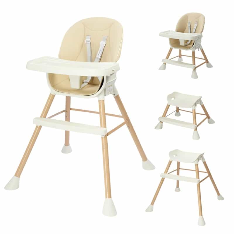 Joymor 5 In 1 Baby Highchair With Removable Tray & 5-Point Harness