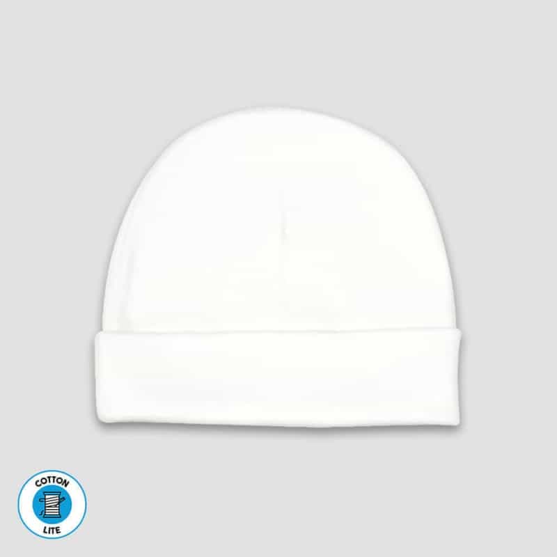 Baby Beanie Hats – White – 100% Cotton