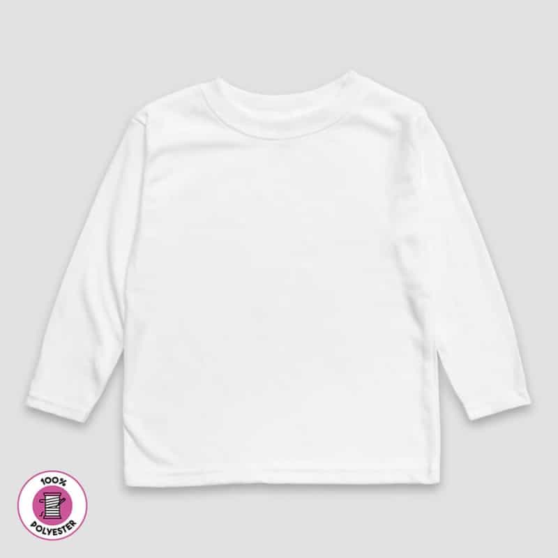 Toddler Long Sleeve T-Shirt – Crew Neck – 100% Polyester