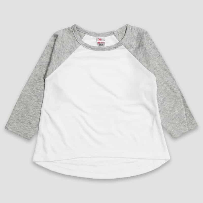 Toddler Long Sleeve Raglan High-Low Top – 100% Polyester