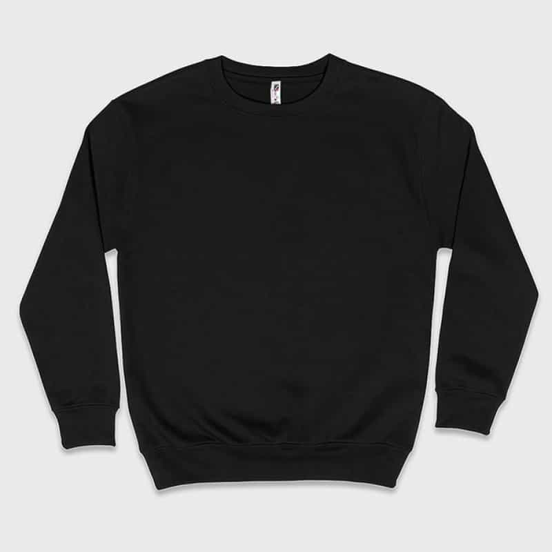 Unisex Fleece Sweatshirt – Black – 100% Polyester