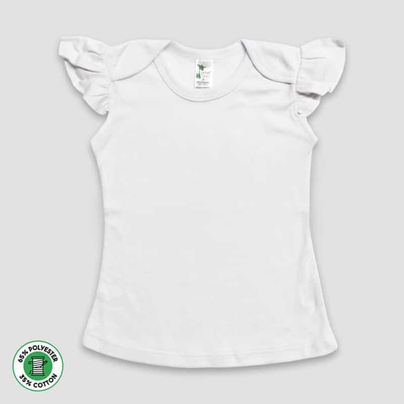 Toddler Girls’ Flutter T-Shirts – Polyester Cotton Blend