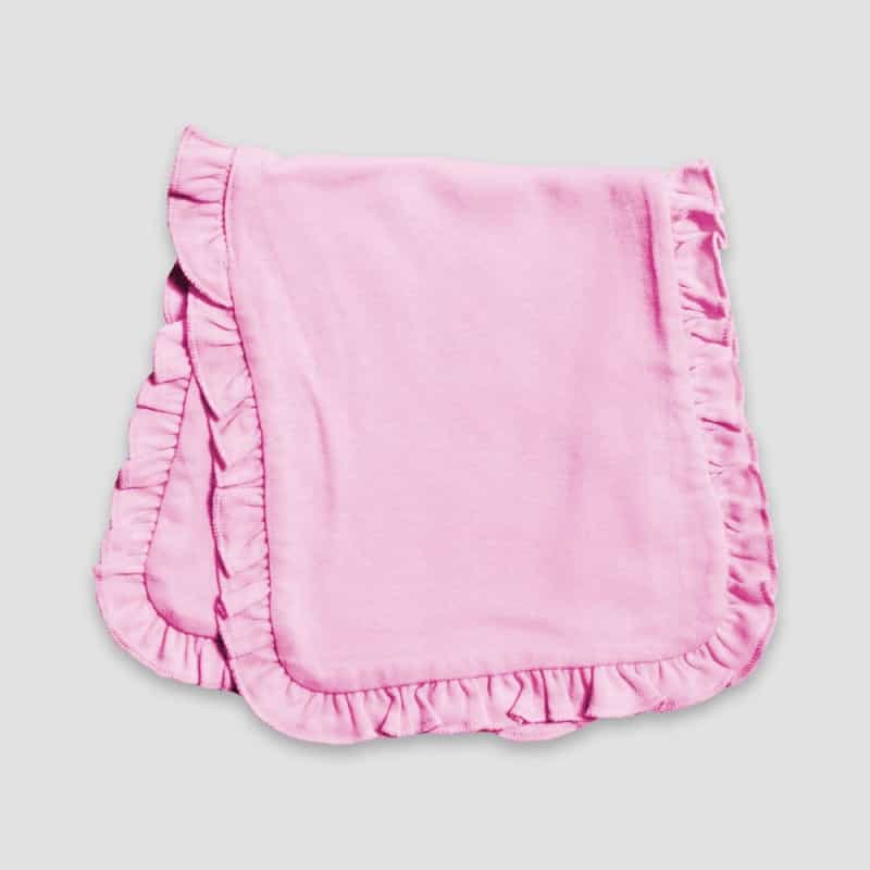 Baby Ruffle Burp Cloths – 2-Ply – Polyester Cotton Blend