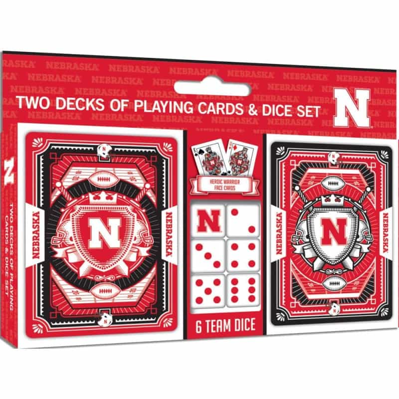 Nebraska Cornhuskers - 2-Pack Playing Cards & Dice Set
