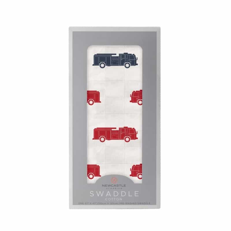 Blue And Red Fire Trucks Swaddle