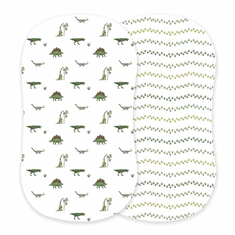Dino Days And Dino Feet Cotton Changing Pad Cover/Bassinet Sheets