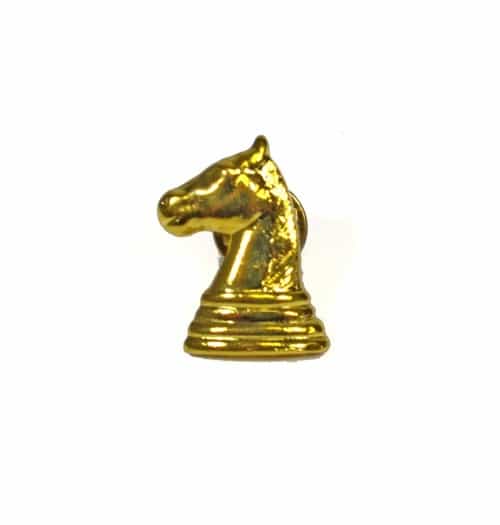 Gold Knight Chess Pin
