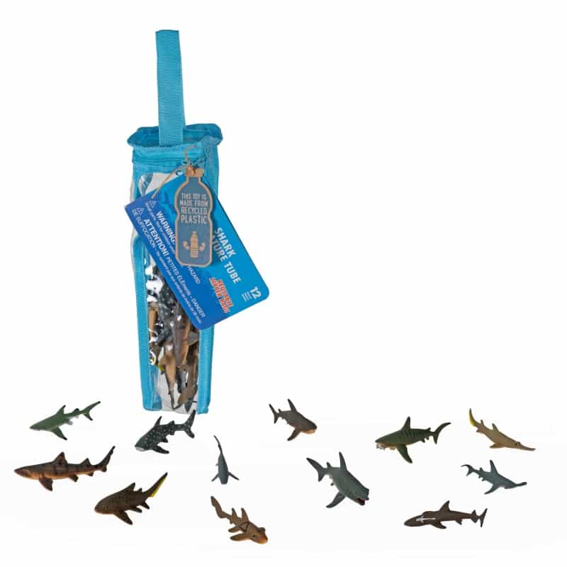Eco Zip Tubes Shark Figurines - 13"