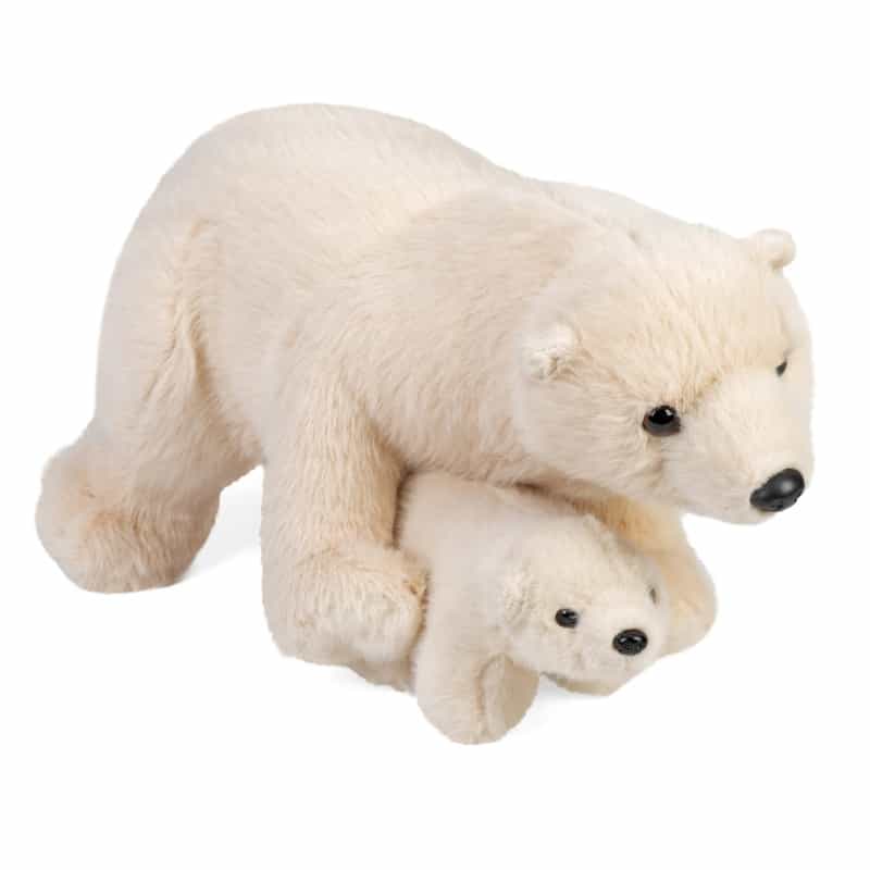Mom & Baby Polar Bear Stuffed Animal - 12"