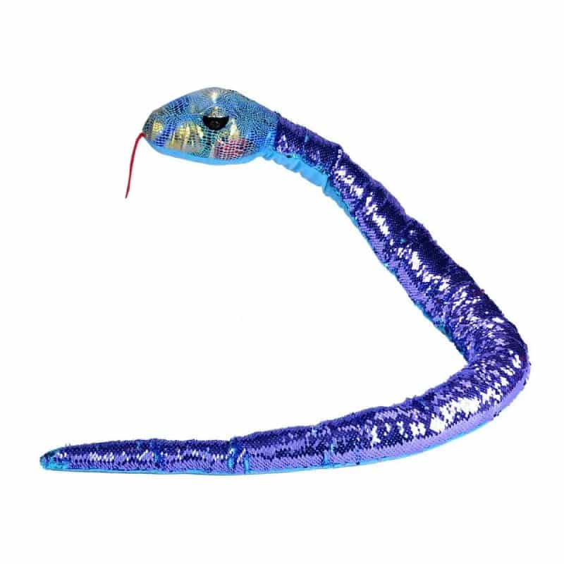 Sequin Snakes Teal Purple Stuffed Animal - 54"
