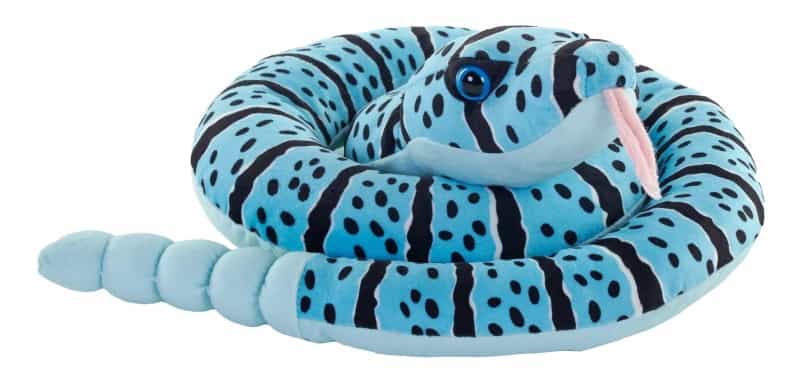Green Coiled Snakes Blue Rock Rattlesnake Stuffed Animal - 36"