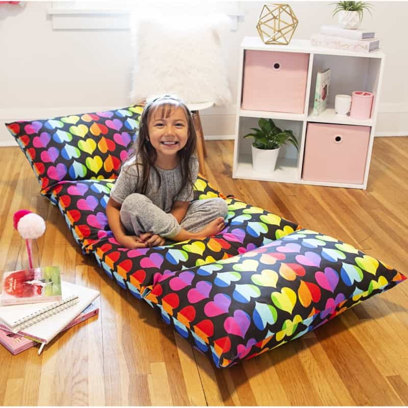 Rainbow Hearts Pillow Lounger