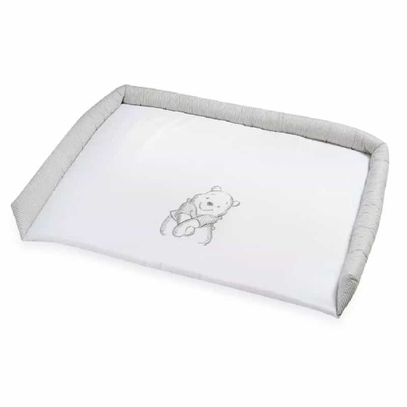 Gray Winnie The Pooh Embroidery Cotton Changing Pad Covers (Dresser Cover)