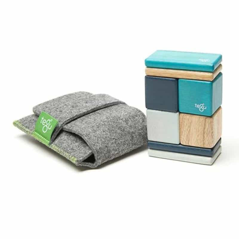 Pocket Pouch Wooden Magnetic Blocks - Blues