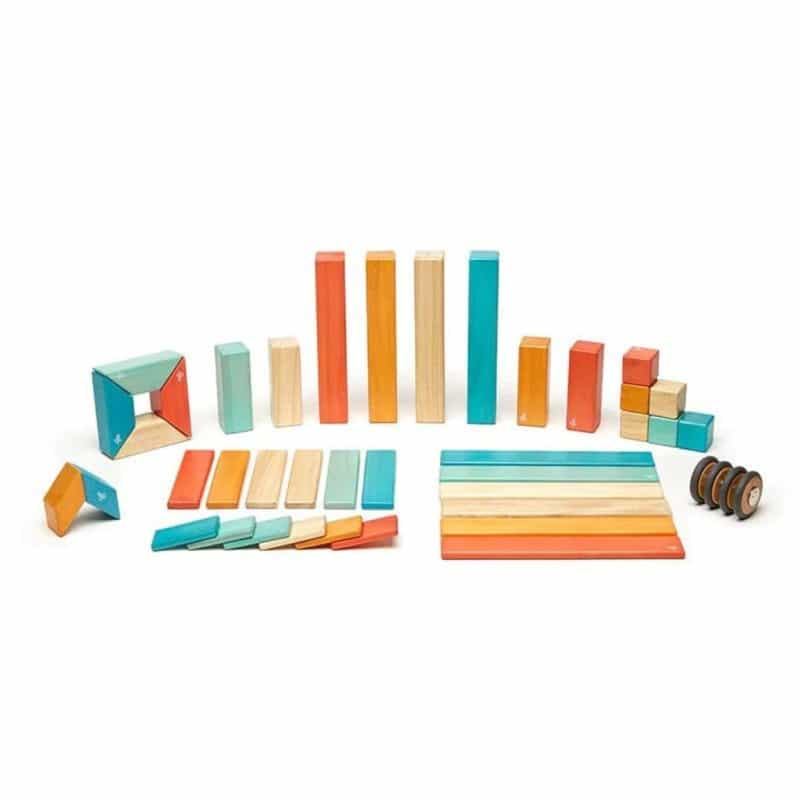 Magnetic Wooden Blocks - 42 Piece Set Sunset