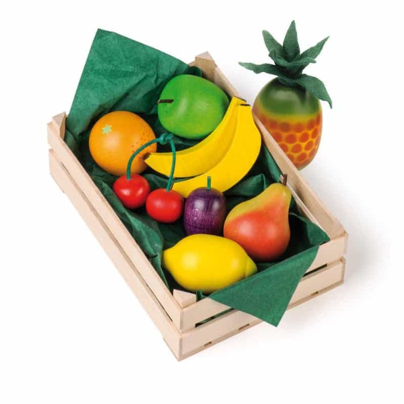Assorted Wooden Fruit In Crate