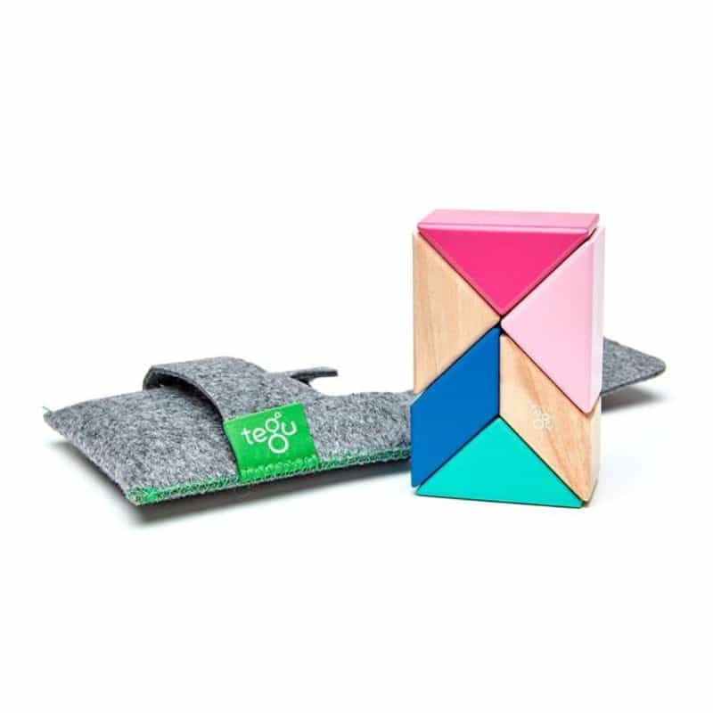 Pocket Pouch Prism Wooden Magnetic Blocks - Blossom