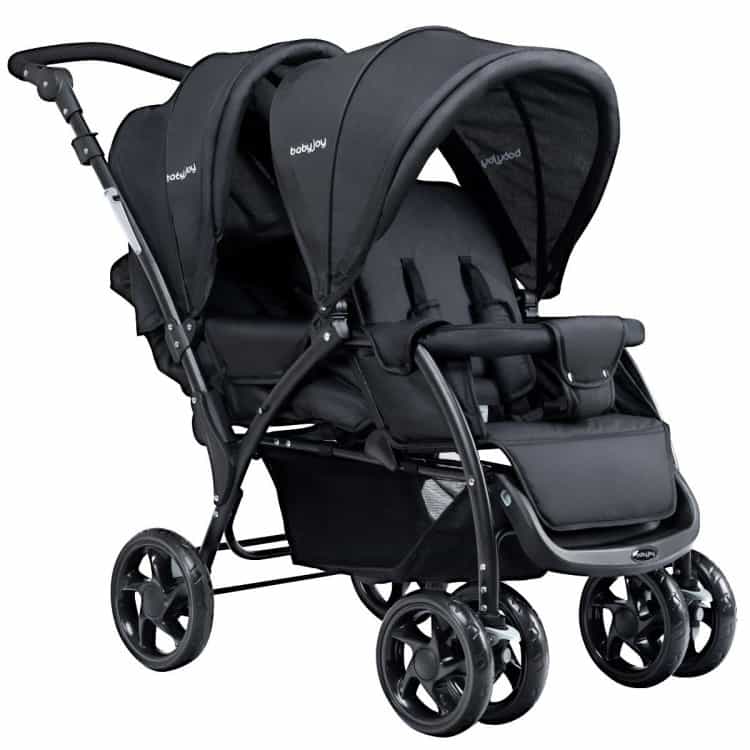 Foldable Lightweight Front Back Seats Double Baby Stroller
