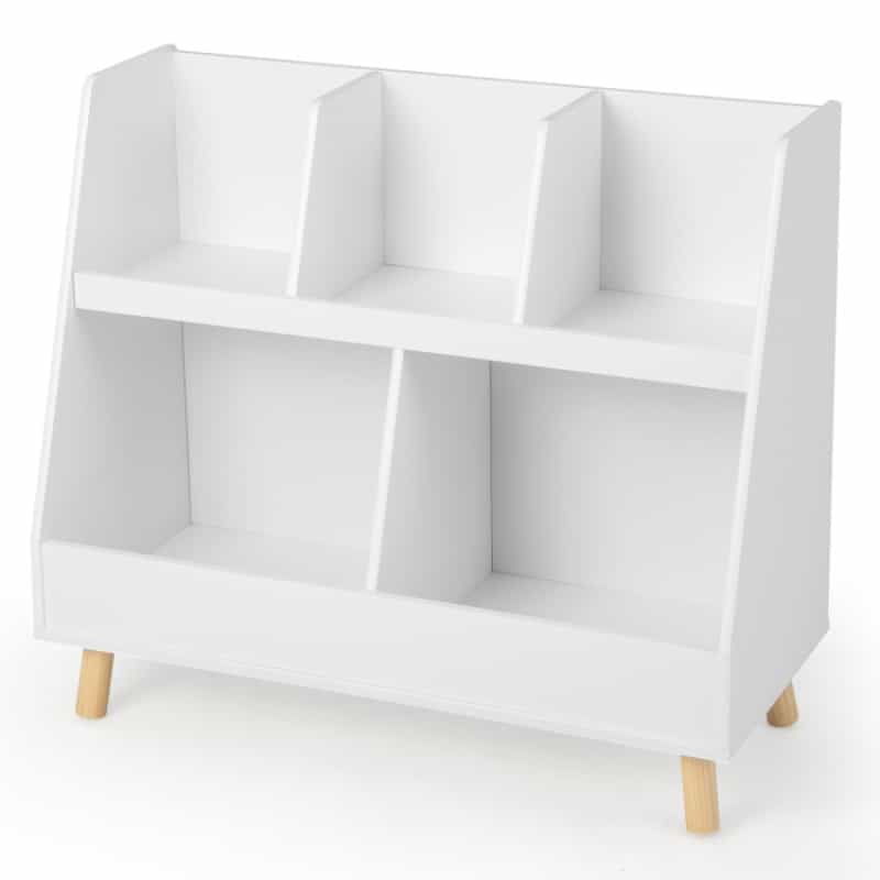 5-Cube Kids Bookshelf And Toy Organizer With Anti-Tipping Kits
